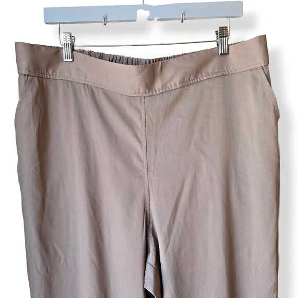 NWT Max Studio Tan Wide Leg Pants Size 1X High Elastic Waist Pull On Office - Picture 2 of 7